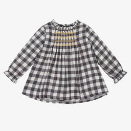 Babidu-Baby Grey Gingham Dress Set | Childrensalon Outlet