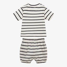 Babidu-Beige & Blue Shorts Set | Childrensalon Outlet