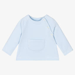 Babidu-Blue Cotton Jersey Baby Top | Childrensalon Outlet