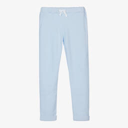 Babidu-Blue Ribbed Jersey Trousers | Childrensalon Outlet