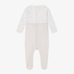 بابيدو -أفرول بيبي غرو ولادي مقلم قطن لون أبيض وبيج فاتح | Childrensalon Outlet