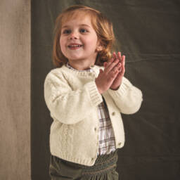بابيدو -كارديغان محبوك كابل لون بيج | Childrensalon Outlet
