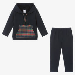 Babidu-Boys Blue Cotton Tracksuit | Childrensalon Outlet