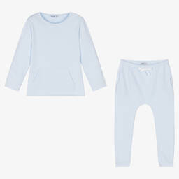 Babidu-Boys Blue Cotton Trouser Set | Childrensalon Outlet