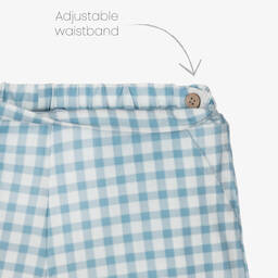 Babidu-Boys Blue Gingham Cotton Shorts Set | Childrensalon Outlet