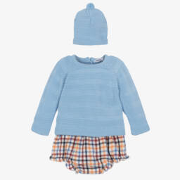 Babidu-Boys Blue Knit Sweater Set | Childrensalon Outlet