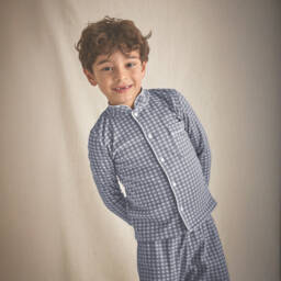 Babidu-Boys Checked Cotton Sleepwear Set | Childrensalon Outlet