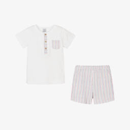 Babidu-Классический белый комплект из хлопка для мальчиков | Childrensalon Outlet