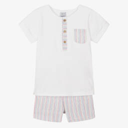 Babidu-Классический белый комплект из хлопка для мальчиков | Childrensalon Outlet