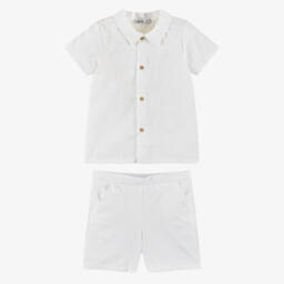 Babidu-Boys Classic White Short Ensemble | Childrensalon Outlet