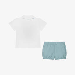 Babidu-طقم أنيق للأولاد باللونين الأبيض والأزرق | Childrensalon Outlet