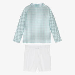 Babidu-Комплект из зелёного хлопка в клетку для мальчиков | Childrensalon Outlet