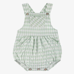 Babidu-جمبسوت قطن أخضر بنقشة المربعات للأولاد | Childrensalon Outlet