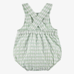 Babidu-جمبسوت قطن أخضر بنقشة المربعات للأولاد | Childrensalon Outlet