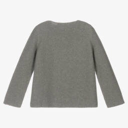Babidu-Boys Grey Knit Button Cardigan | Childrensalon Outlet
