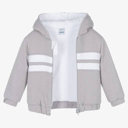 Babidu-Boys Grey Padded Cotton Jacket | Childrensalon Outlet