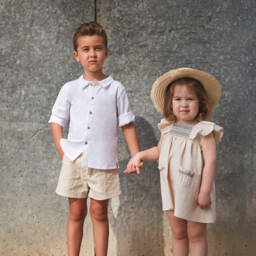 Babidu-Boys Ivory & White Cotton Ensemble | Childrensalon Outlet