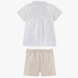 Babidu-Boys Ivory & White Cotton Ensemble | Childrensalon Outlet