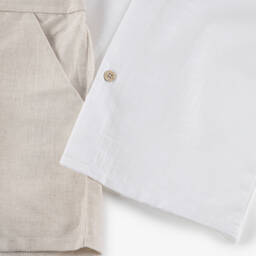 Babidu-Boys Ivory & White Cotton Ensemble | Childrensalon Outlet