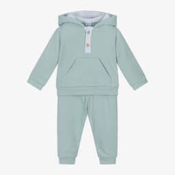 Babidu-Boys Mist Blue Jersey Set | Childrensalon Outlet