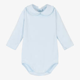Babidu-Boys Ocean-Hued Snug Cotton Bodysuit | Childrensalon Outlet