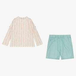 Babidu-Boys Striped Cotton Shorts Set | Childrensalon Outlet