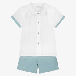 Babidu-Boys Two-Tone Cotton Ensemble | Childrensalon Outlet