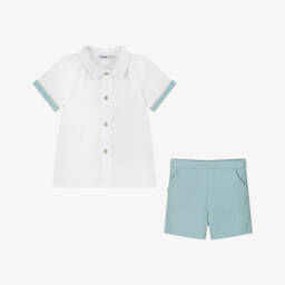 Babidu-Boys Two-Tone Cotton Ensemble | Childrensalon Outlet