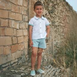 Babidu-Boys Two-Tone Cotton Ensemble | Childrensalon Outlet