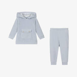 Babidu-Boys Velour Blue Lounge Set | Childrensalon Outlet
