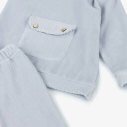 Babidu-Boys Velour Blue Lounge Set | Childrensalon Outlet