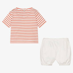 Babidu-Boys White & Brown Shorts Sets | Childrensalon Outlet