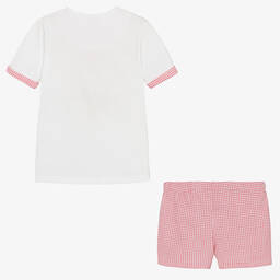 Babidu-Boys White & Red Cotton Short Pyjamas | Childrensalon Outlet