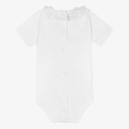 Babidu-Boys White Ruffle Collar Bodysuit | Childrensalon Outlet