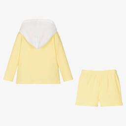 Babidu-Boys Yellow & White Cotton Shorts Set | Childrensalon Outlet