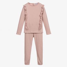 Babidu-Dusty Pink Organic Tracksuit  | Childrensalon Outlet