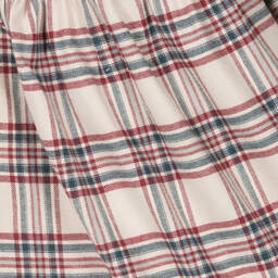 Babidu-فستان قطن كاروهات لون بيج وأحمر | Childrensalon Outlet