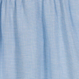 Babidu-Girls Blue Check Cotton Dress | Childrensalon Outlet