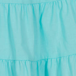 Babidu-فستان قطن بوبلين لون أزرق تركواز | Childrensalon Outlet