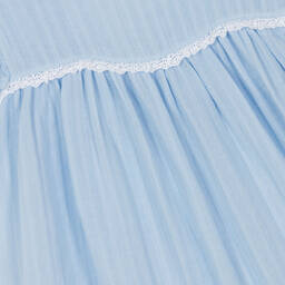 Babidu-Girls Blue Cotton Dress | Childrensalon Outlet