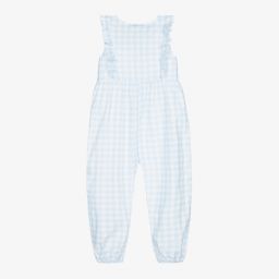 Babidu-Girls Blue Gingham Jumpsuit | Childrensalon Outlet