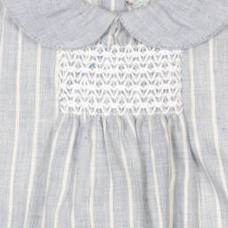 Babidu-Girls Blue Striped Shorts Set | Childrensalon Outlet