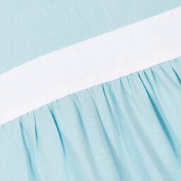 Babidu-Girls Blue Viscose & Linen Dress | Childrensalon Outlet
