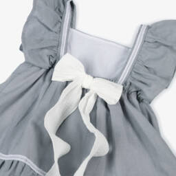 Babidu-Girls Charcoal Woven Cotton Dress | Childrensalon Outlet