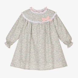 Babidu-Girls Charming Green Floral Frock | Childrensalon Outlet