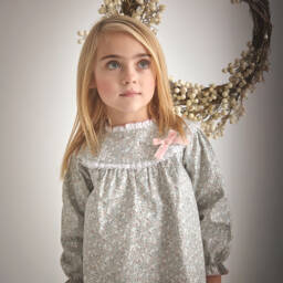 Babidu-Girls Charming Green Floral Frock | Childrensalon Outlet