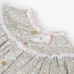 Babidu-Girls Charming Green Floral Frock | Childrensalon Outlet