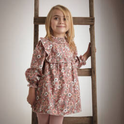 Babidu-Girls Cotton Floral Pink Frock | Childrensalon Outlet