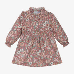 Babidu-Girls Cotton Floral Pink Frock | Childrensalon Outlet