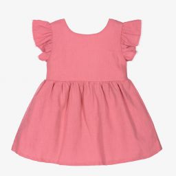 بابيدو -فستان قطن لون زهري غامق | Childrensalon Outlet